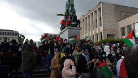 وقفة تضامنية مع الشعب الفلسطيني ضد العدوان الإسرائيلي في بروكسل