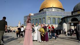 #صور فرحة الأطفال بعيد الأضحى في ساحات المسجد الأقصى المبارك بالعاصمة الفلسطينية القدس