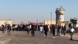 وقفة أمام سجن عوفر للمطالبة بالإفراج عن الأسيرة خالدة جرار لتشّيع ابنتها "سهى" التي توفيت برام الله