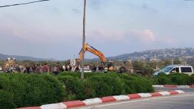 قوات الاحتلال تهدم منشآت تجارية وخزان مياه في بلدة يعبد جنوب غرب جنين