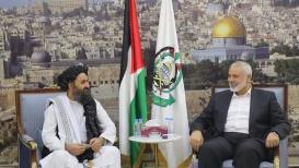 لقاء هنية مع قادة طالبان في الدوحة