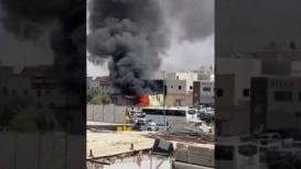 لحظة انفجار مخبز في شقيب السلام بالنقب المحتل