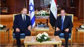 لقاء الرئيس المصري عبد الفتاح السيسي برئيس وزراء الاحتلال نفتالي بينيت في شرم الشيخ