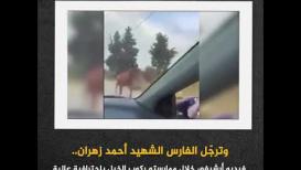 وترجّل الفارس الشهيد أحمد زهران.. فيديو أرشيفي خلال ممارسته ركوب الخيل باحترافية عالية
