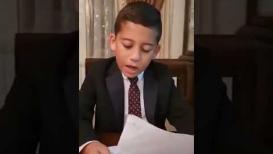 يوسف درويش (9 اعوام) من القدس يخاطب العالم في مؤتمر دولي عن واقع الأطفال في فلسطين