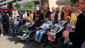 اعتصام وسط نابلس دعما للأسرى بدعوة من اللجنة الوطنية لدعم الأسرى واتحاد ذوي الاعاقة