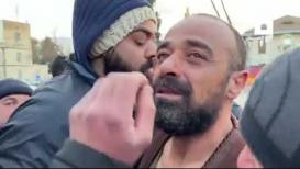 لحظة الإفراج عن محمود صالحية وأفراد عائلته بعد هدم منزلهم وتشريدهم في حي الشيخ جراح
