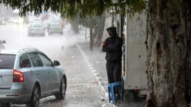 أجواء المنخفض الجوي في مدينة غزة