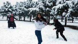 #صور| هطول كثيف للثلوج في مدينة السليمانية بالعراق