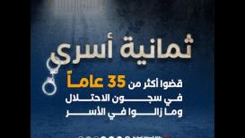 ثمانية أسرى قضوا أكثر من 35 عامًا في سجون الاحتلال ومازالوا في الأسر
