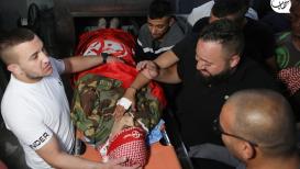 وداع الشهيد أيمن محيسن الذي ارتقى برصاص الاحتلال في مخيم الدهيشة جنوب بيت لحم