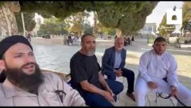 تكبيرات المصلين في رحاب المسجد الأقصى هذه اللحظات