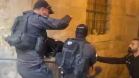 فلسطين - قوات الاحتلال تعتدي على المرابطين والصحفيين في منطقة باب السلسلة