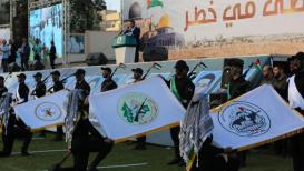 غرفة العمليات المشتركة لفصائل المقاومة تقدم عرضًا في مهرجان الأقصى في خطر