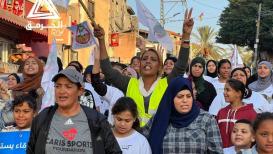 مسيرة احتجاجية في قرية جسر الزرقاء احتجاجًا على تواطؤ شرطة الاحتلال في الجريمة والعنف بالداخل المحتل