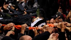 تشييع جثماني الشهيدين محمد أبو كشك ومحمد حرزالله في نابلس