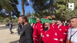 تشييع جثمان الدكتور عبدالله صبري الذي توفي وهو متوجه لصلاة الجمعة أمس في المسجد الأقصى وهو شقيق خطيب المسجد الأقصى الشيخ عكرمة صبري