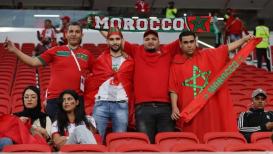 الجماهير المغربية في إستاد الثّمامة لتشجيع منتخبهم في لقاءه أمام المنتخب الكندي