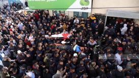 تشييع جثماني الشهيدين جواد بواقنة (57 عامًا) و أدهم جبارين (28 عامًا) في مخيم جنين