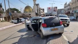 المركبة التي كان يستقلها المستوطنان القتيلان بعملية حوارة