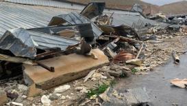 آثار عمليات التجريف التي قامت بها قوات الاحتلال بمخيم عقبة جبر جنوب أريحا