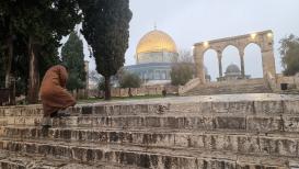 صور الأجواء الماطرة في المسجد الأقصى المبارك