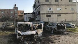 آثار اعتداء المستوطنين على حوارة