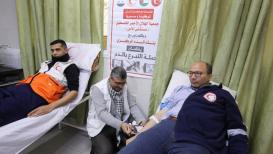 غزيون يتبرعون بالدم لصالح جرحى الزلزال المدمر في تركيا وسوريا