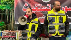 أهالي بيت حنينا بالقدس يجمعون التبرعات في مسجد الدعوة لإغاثة منكوبي سوريا