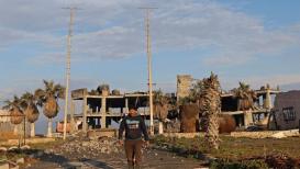 آثار العدوان على غزة فجر اليوم .. تصوير: "الفرنسية"