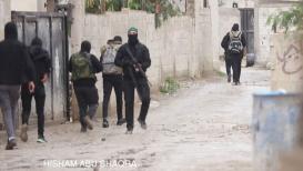 عناصر من كتيبة مخيم عقبة جبر بأريحا خلال تصديهم لاقتحام الاحتلال