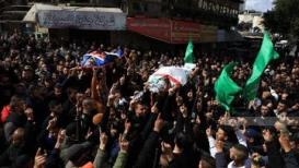 تشييع جثامين شهداء مخيم جنين الذين ارتقوا برصاص الاحتلال أمس