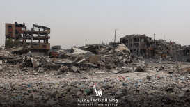 دمار كبير في محيط مفترق السنافور بحي التفاح شرق غزة (عدسة: نبأ)