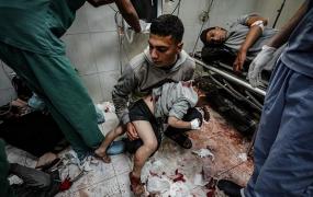 جرحى في مستشفى ناصر، الشهر الماضي